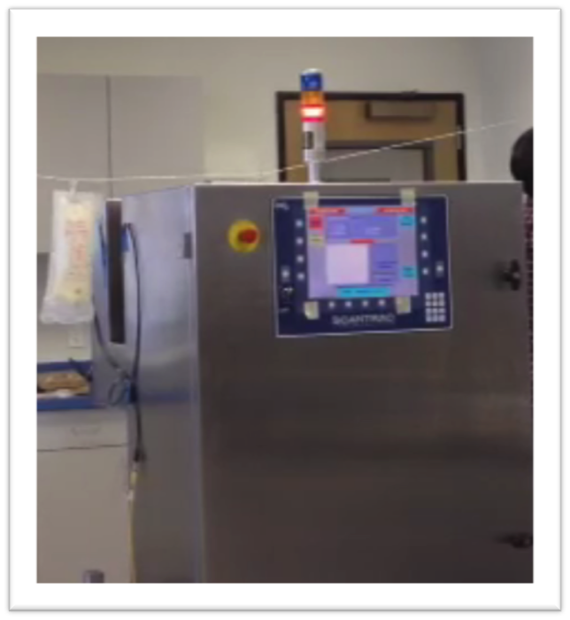 side view inspection of IV bag