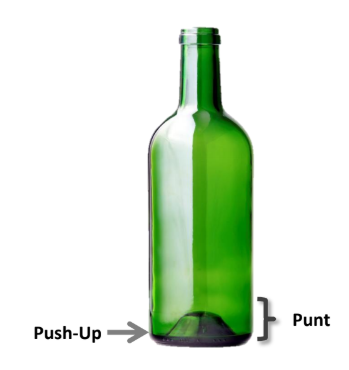 image showing the punt and push-up of a glass bottle